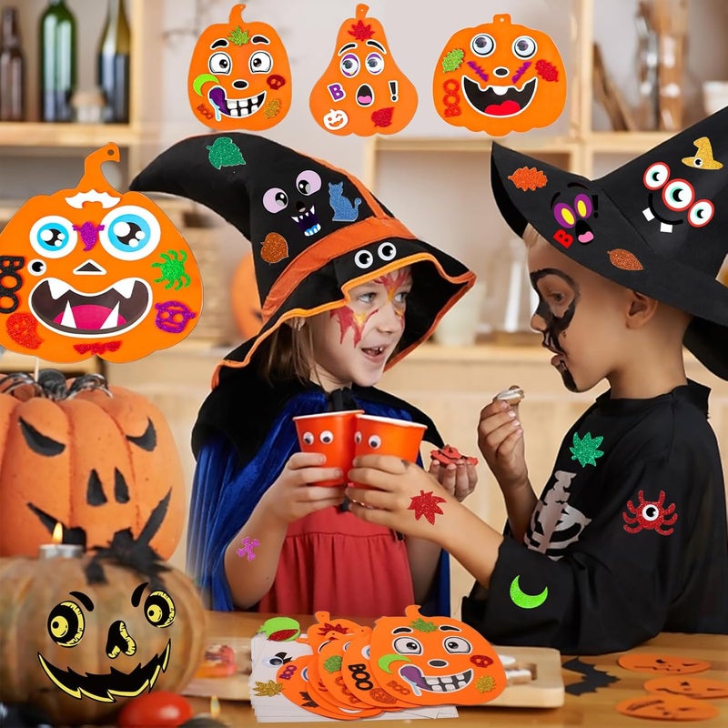 Natonhi 430Pcs Halloween Crafts Kit, Halloween Activitie Foam Pumpkin with Pumpkin Face Stickers for Kids DIY Art and Craft Set Holiday Decoration Party Favors Supplies - Image 4